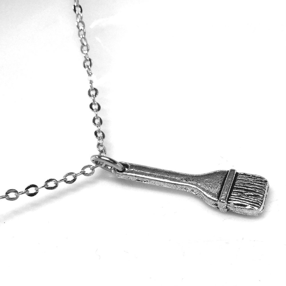 Miniature Paint Brush Charm Necklace